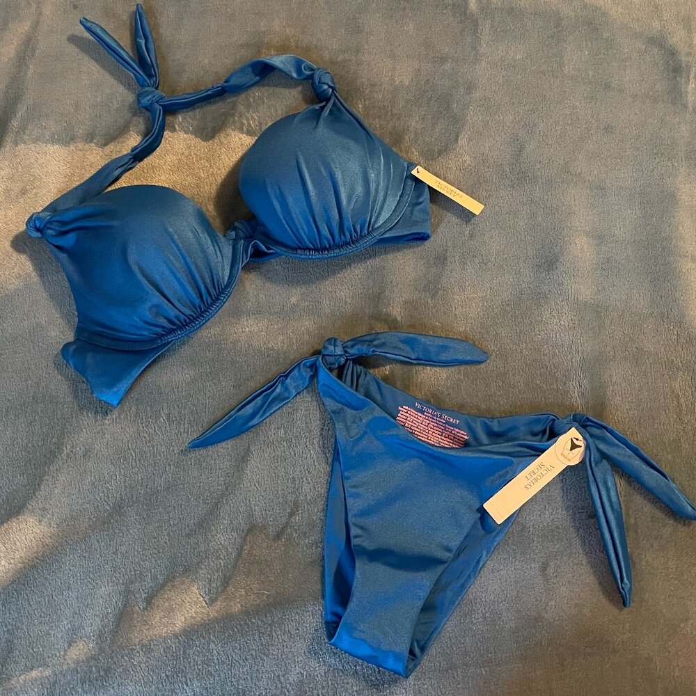 Victoria's Secret, (34C & XS) Bikini. Push Up Top and Tie Side Bottoms